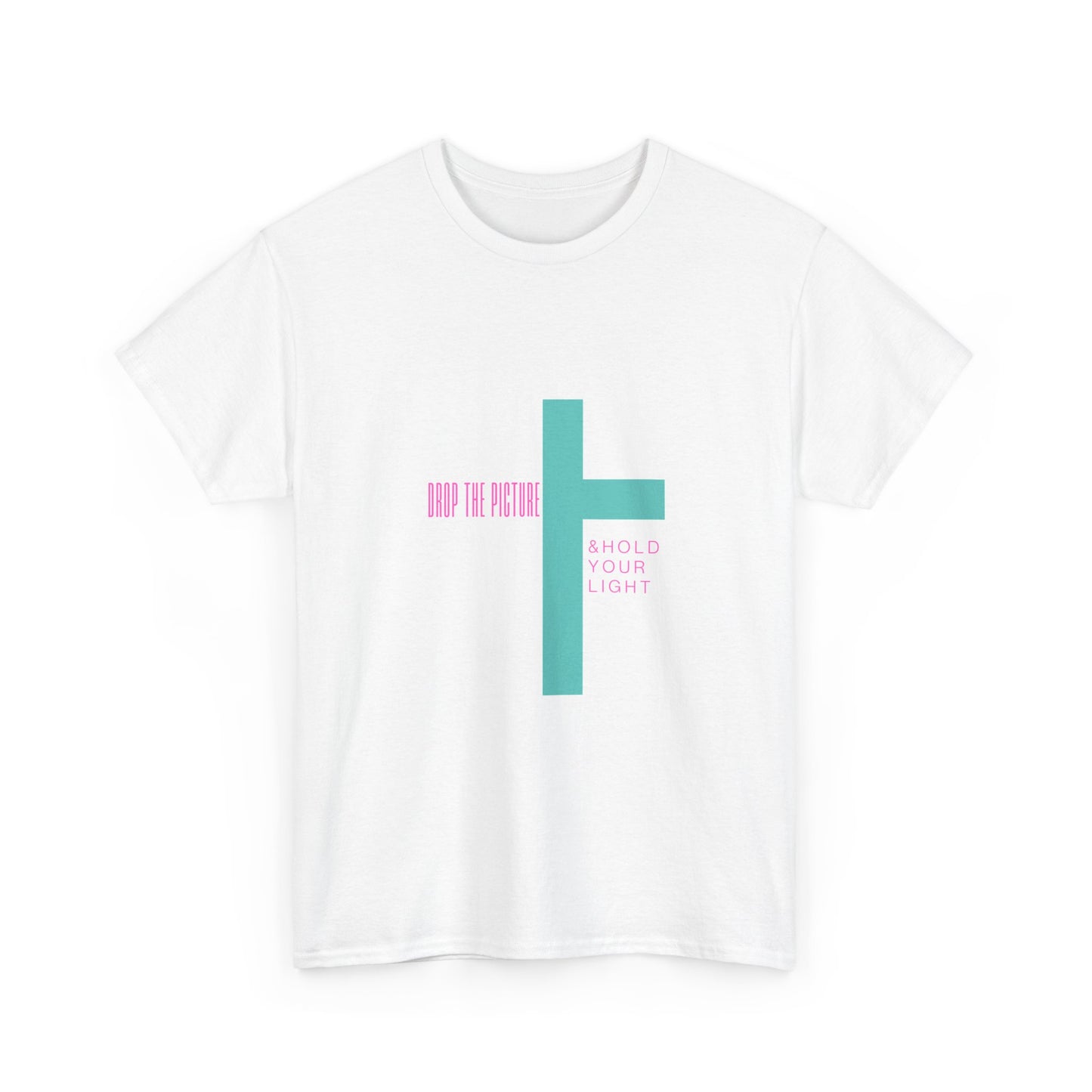 T-Shirt — Minimal Cross Graphic “Hold Your Light” Inspirational Tee