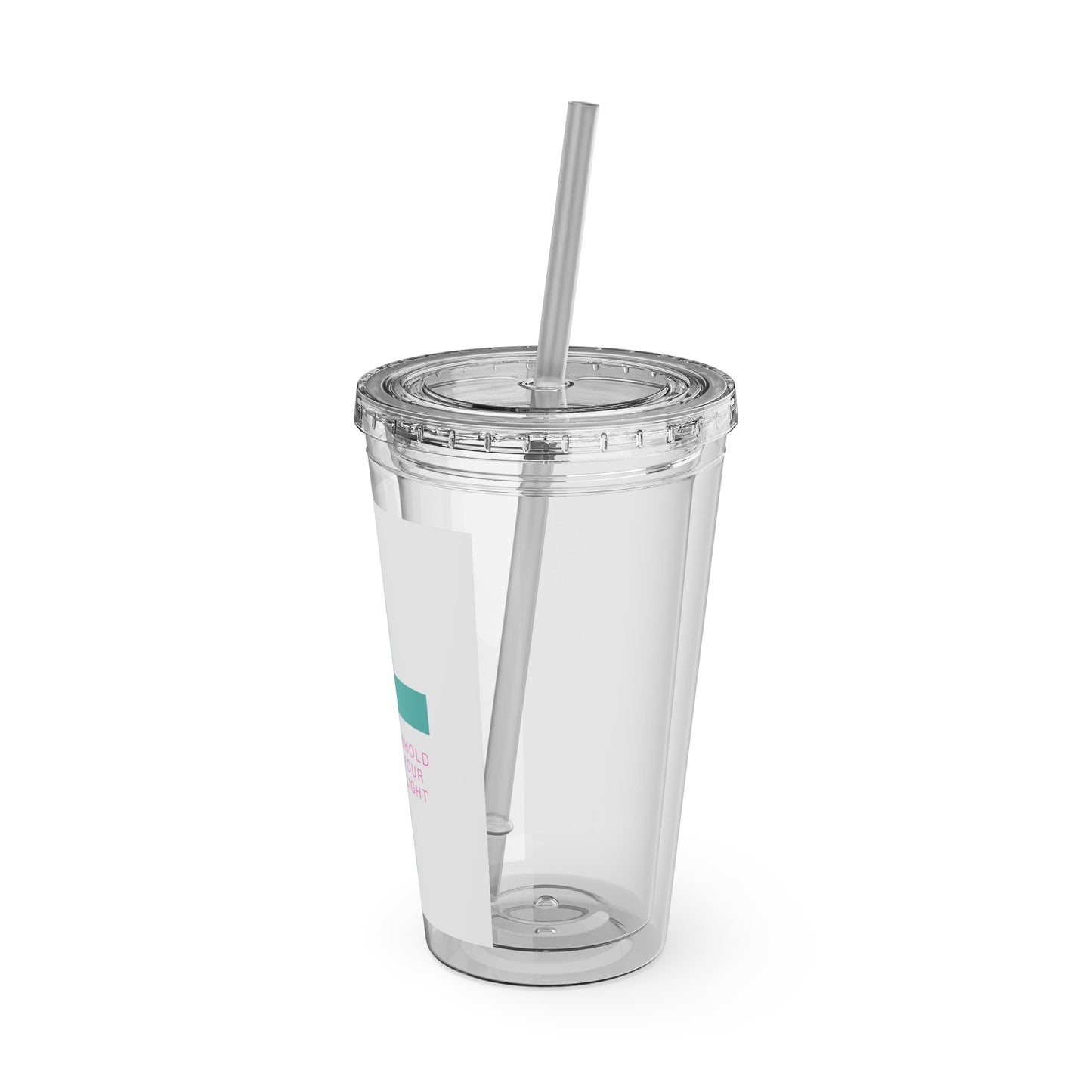 Inspirational Cross 16oz Tumbler with Straw — "Hold Your Light"