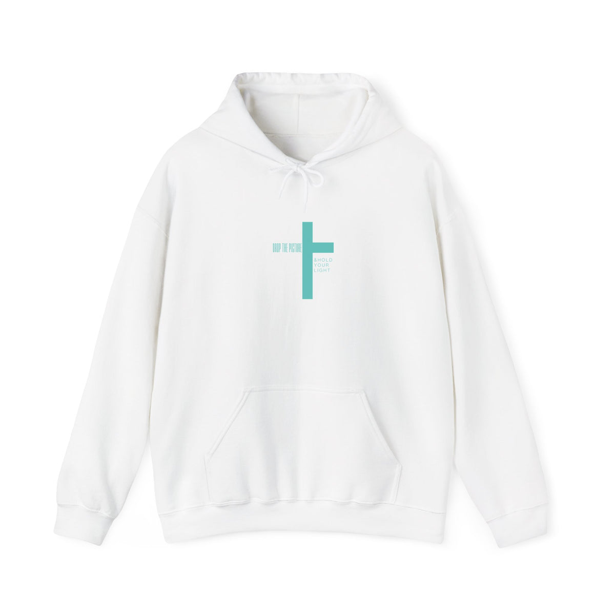 Faith Cross Hoodie - Minimal Teal Cross Christian Sweatshirt