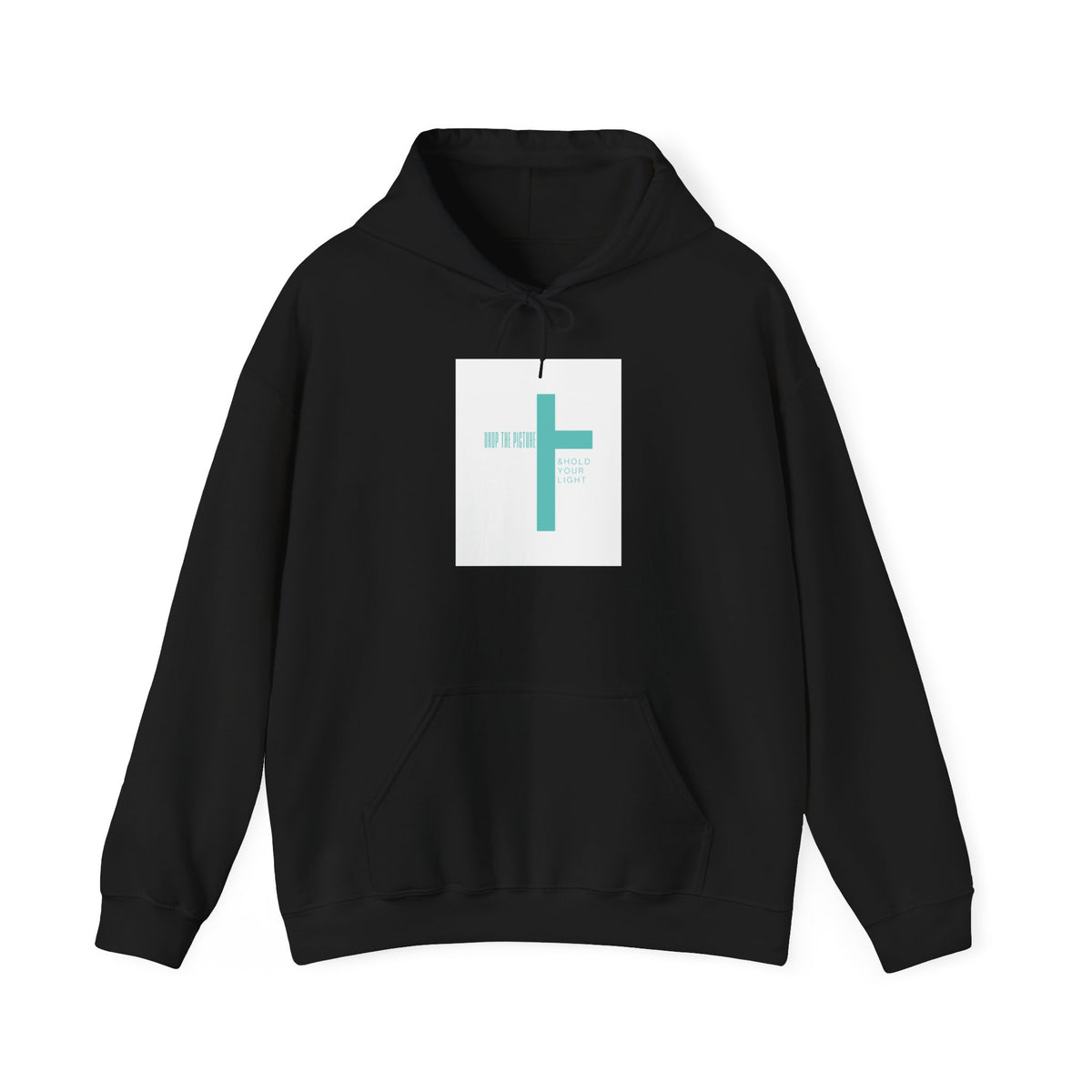 Faith Cross Hoodie - Minimal Teal Cross Christian Sweatshirt