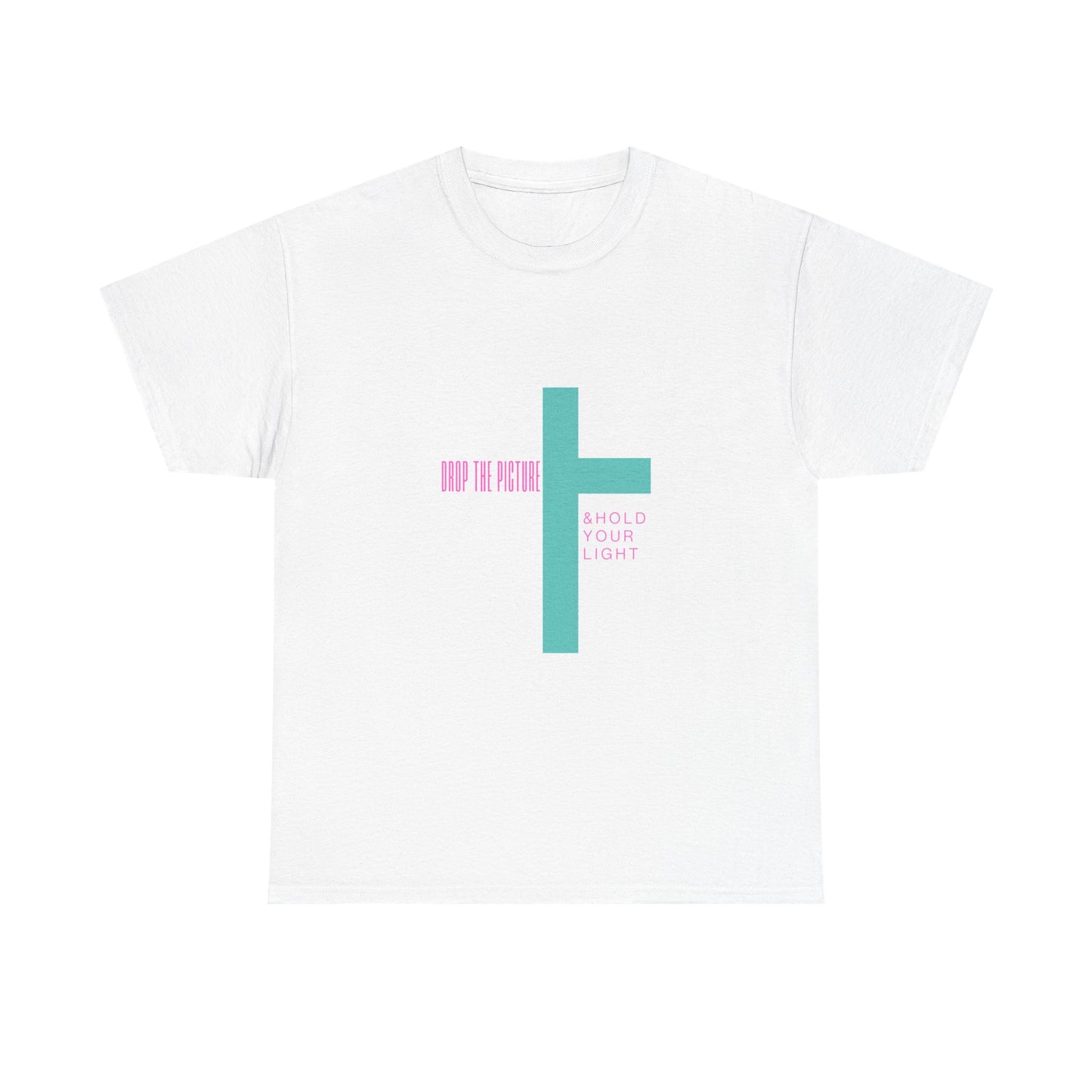 T-Shirt — Minimal Cross Graphic “Hold Your Light” Inspirational Tee