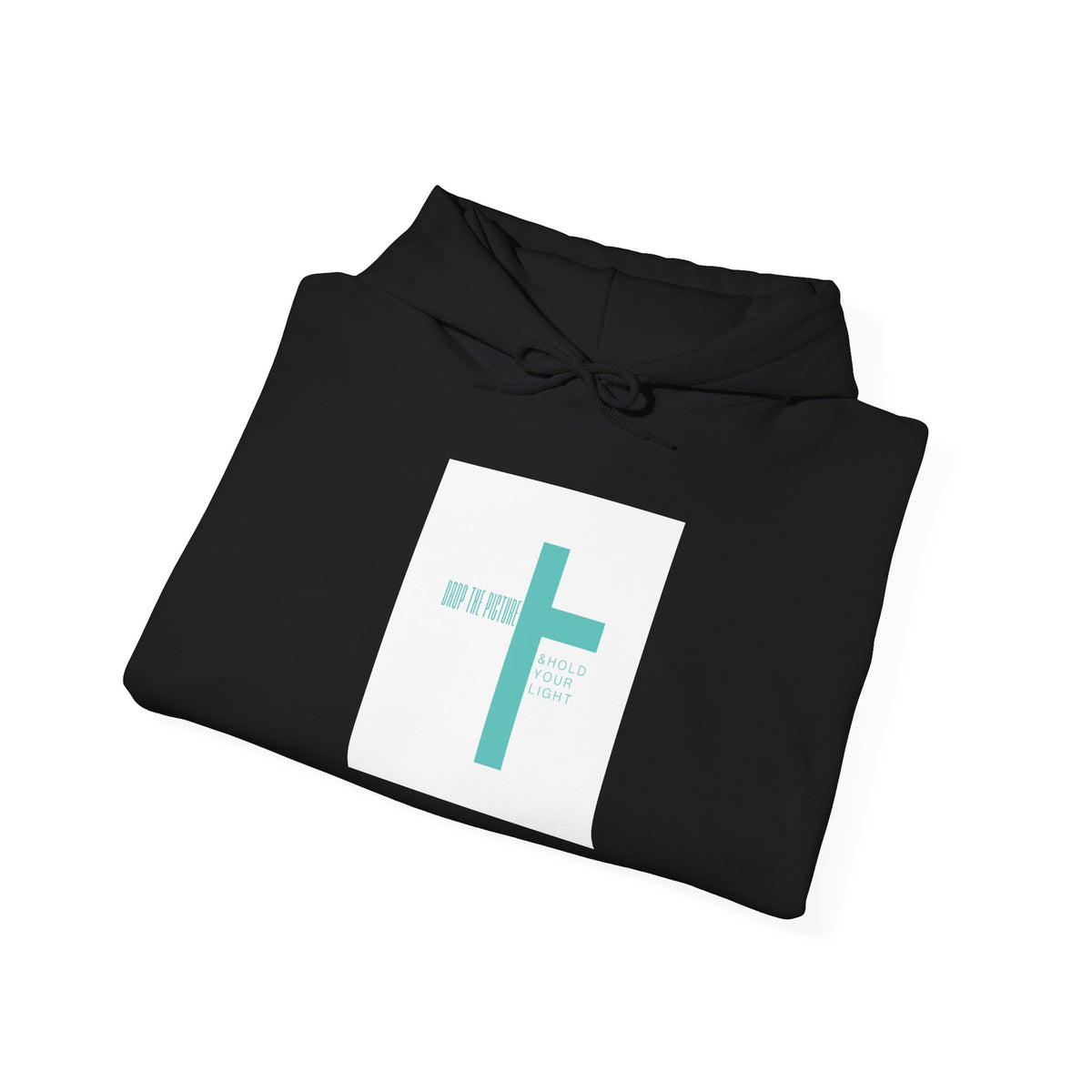 Faith Cross Hoodie - Minimal Teal Cross Christian Sweatshirt